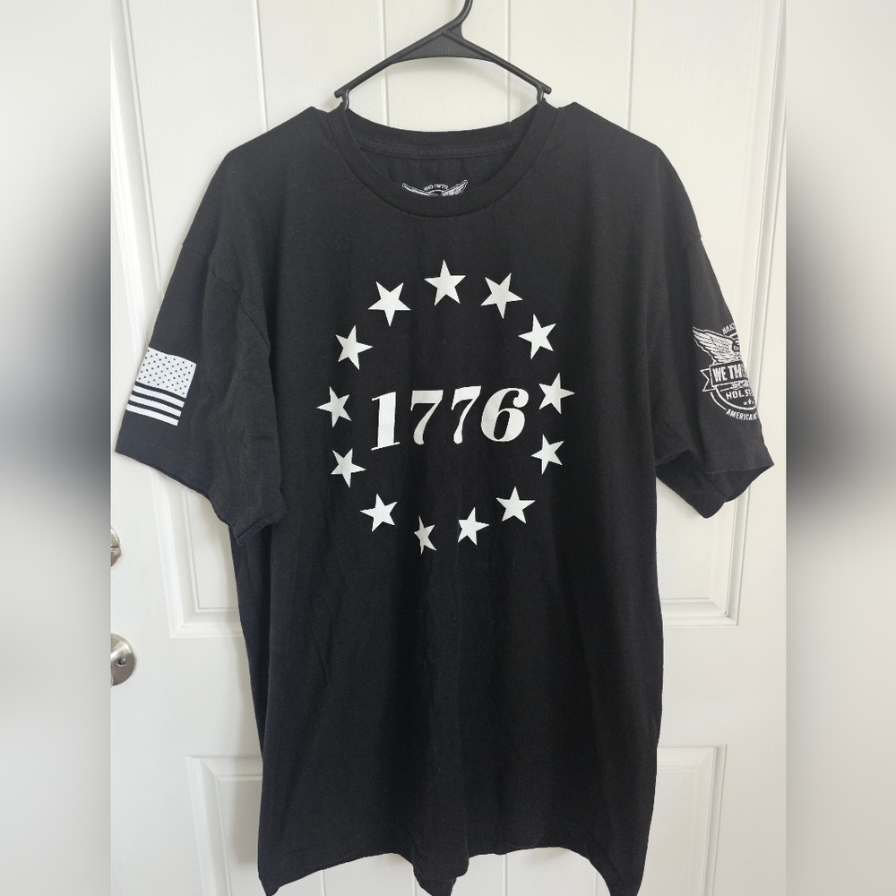 WE THE PEOPLE HOLSTERS Mens Black 1776 Short Sleeve Tee Shirt